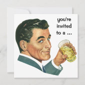 Vintage Adult Male Birthday Party Invitation (Front)