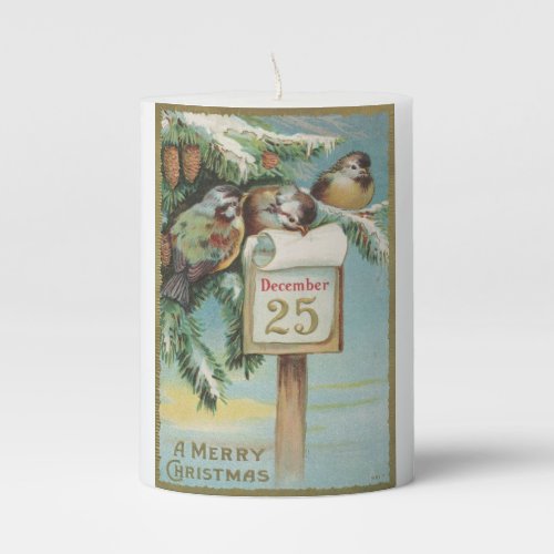 Vintage Advent Calendar Pillar Candle