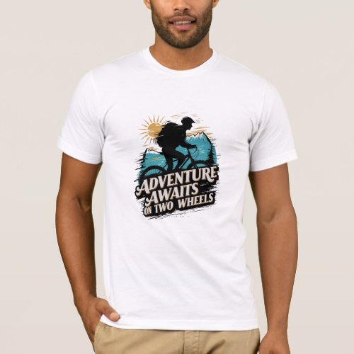 Vintage Adventure Awaits Bike Silhouette  T_Shirt