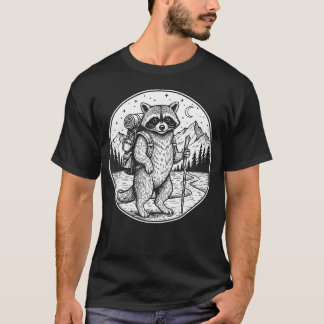 Vintage Adventure Hiking Raccoon Camping T-Shirt