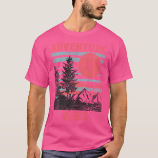Vintage Adventure Vibes Outdoor Explore Hiking Ca T-Shirt