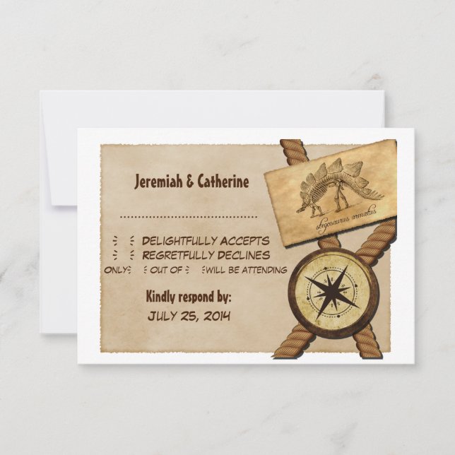 Vintage Adventure Wedding Response Card v5 (Front)