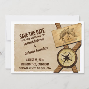 Vintage Adventure Wedding Save the Date Invite