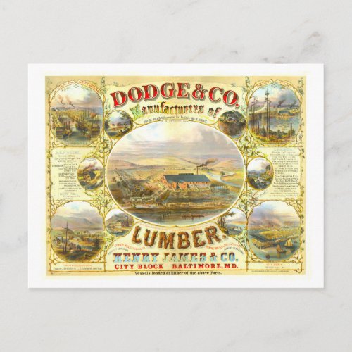 Vintage Advertisement for Dodge  Co Lumber Postcard