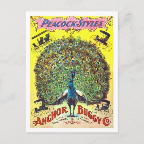 Vintage Advertisement for Peacock Style Buggies Postcard