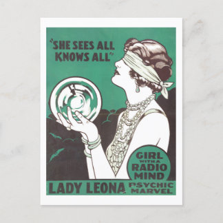 Vintage Advertisement for Psychic Lady Leona Postcard