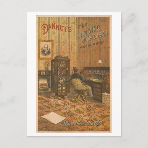 Vintage Advertisement for Revolving Bookcases Postcard