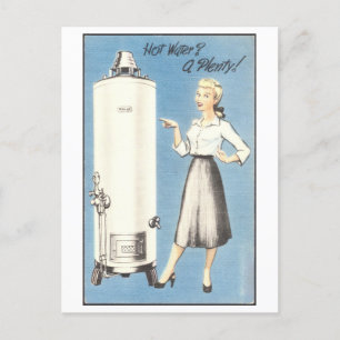 Vintage Advertisement for Water Heater 1950s Postcard