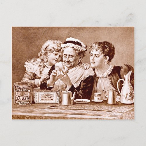 Vintage Advertisement label for Coffee  Tea Postcard