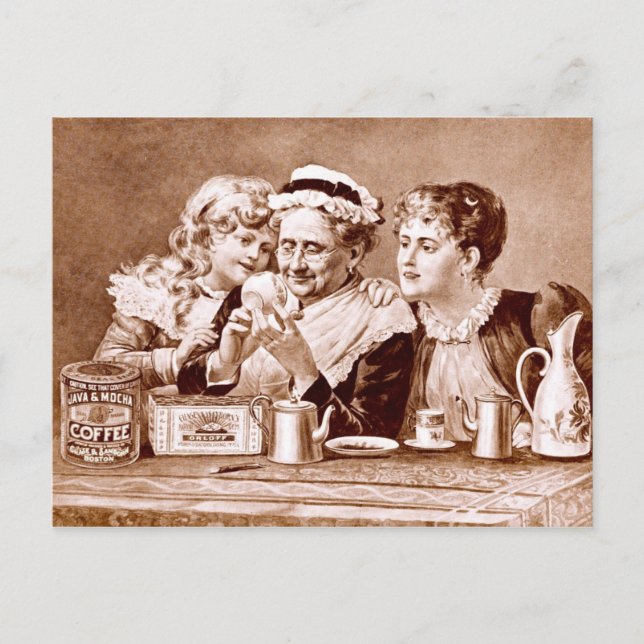 Vintage Advertisement label for Coffee & Tea Postcard (Front)