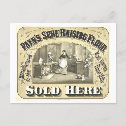 Vintage Advertisement Payns Sure_Rising Flour Postcard