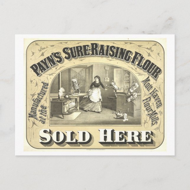 Vintage Advertisement: Payn's Sure-Rising Flour Postcard (Front)