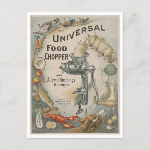 Vintage Advertisement Universal Food Chopper Postcard