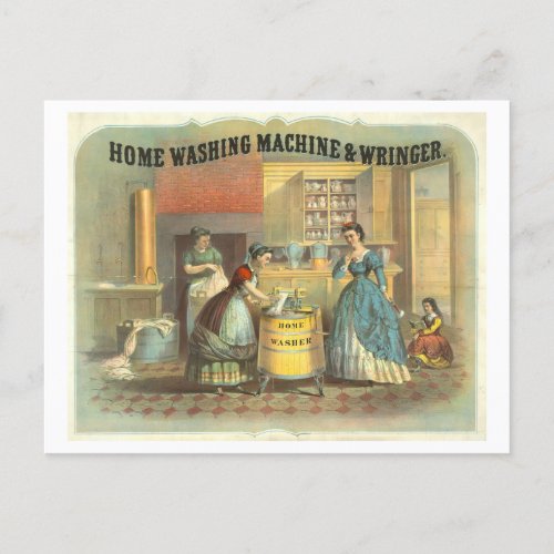 Vintage Advertisement Victorian Washing Machine Postcard