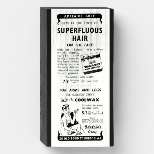 Vintage Advertising Bathroom Hair wax Wooden Box Sign