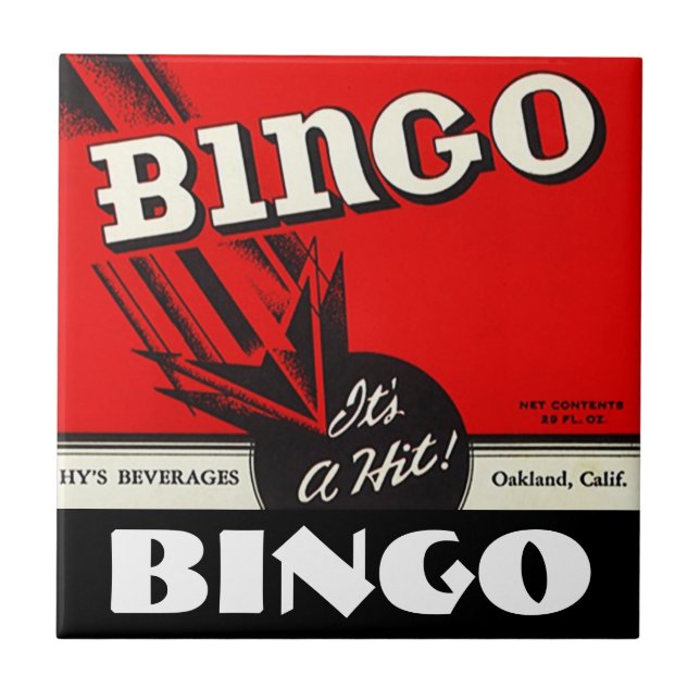 Vintage Advertising Bingo Beverages Bowling Tile (Front)