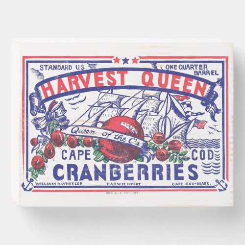 Vintage Advertising Cape Cod Cranberries Wooden Box Sign