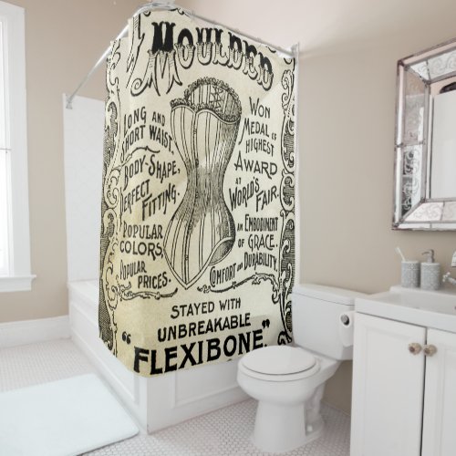 Vintage Advertising Corset Shower Curtain