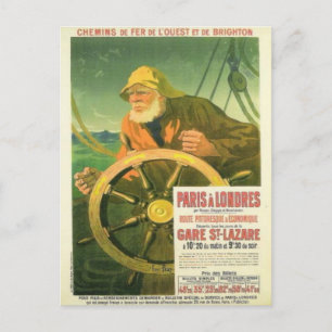 Vintage advertising, French railways Postcard