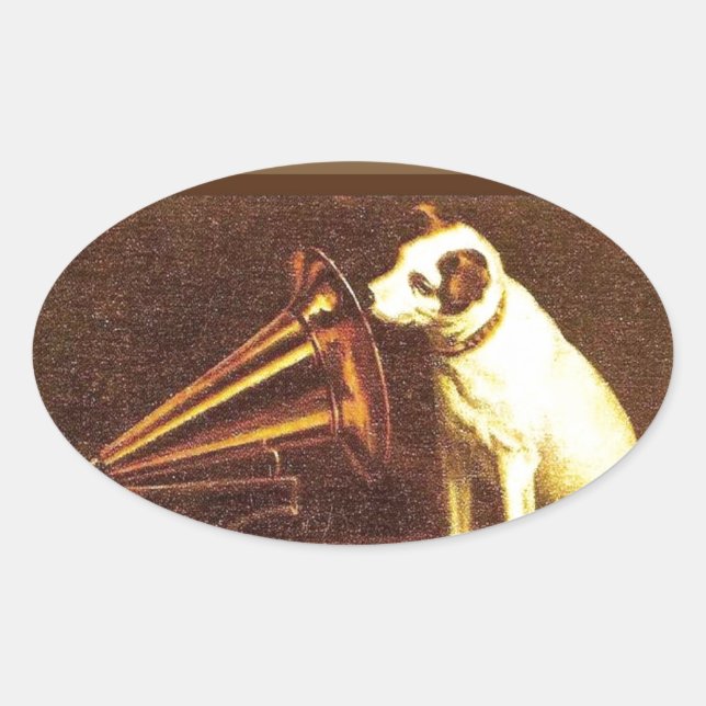 VIntage advertising, His master's Voice Oval Sticker (Front)