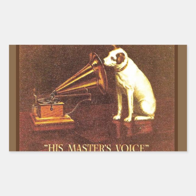 VIntage advertising, His master's Voice Rectangular Sticker (Front)