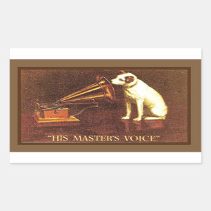 VIntage advertising, His master's Voice Rectangular Sticker