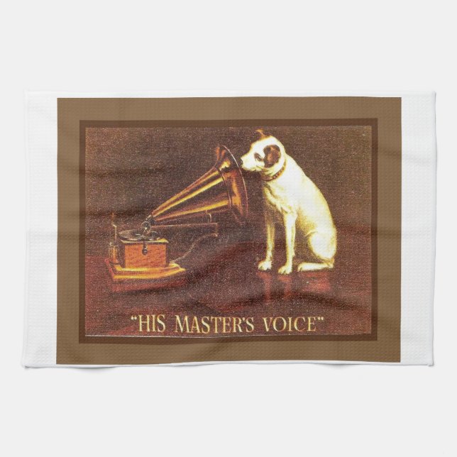 VIntage advertising, His master's Voice Towel (Horizontal)