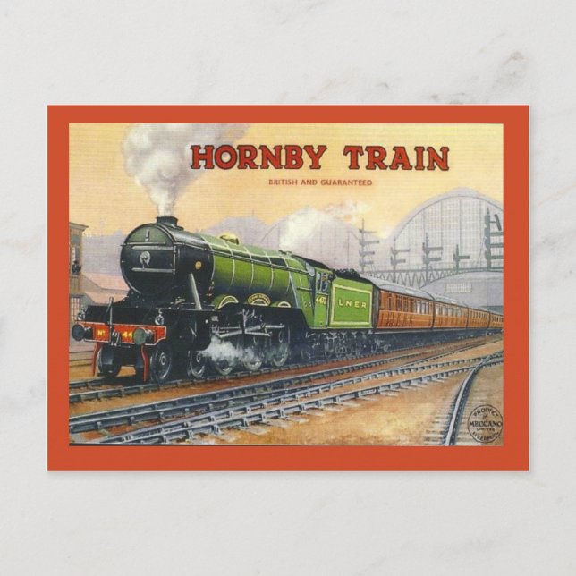 Vintage advertising, Hornby train, miniature sets Postcard (Front)