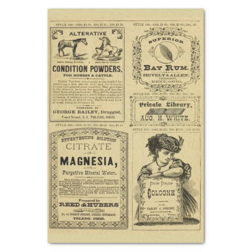 Vintage Advertising Newsprint Retail Ads Tissue Paper