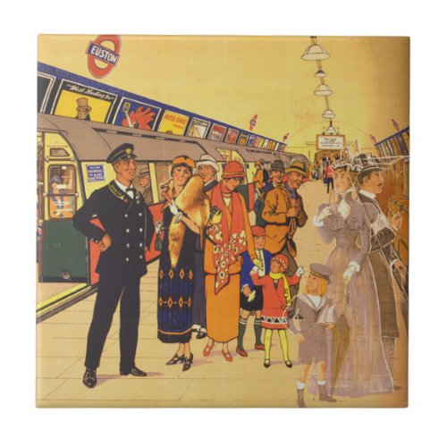 Vintage Advertising Poster For London Underground Ceramic Tile