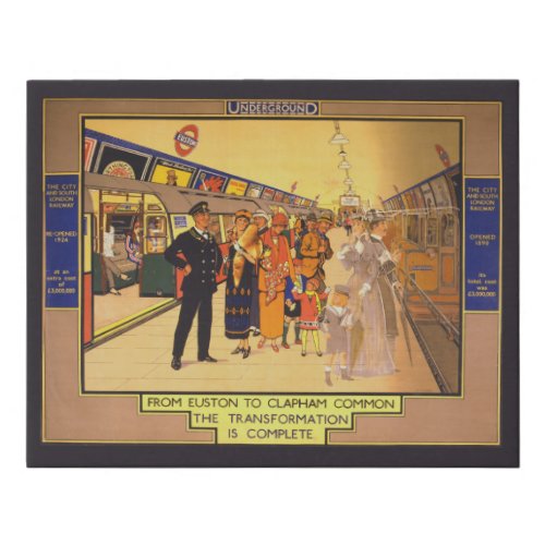 Vintage Advertising Poster For London Underground Faux Canvas Print
