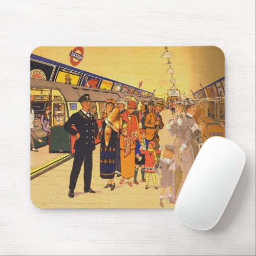 Vintage Advertising Poster For London Underground Mouse Pad