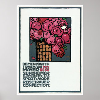Vintage Advertising Poster: Roses -Ludwig Hohlwein Poster