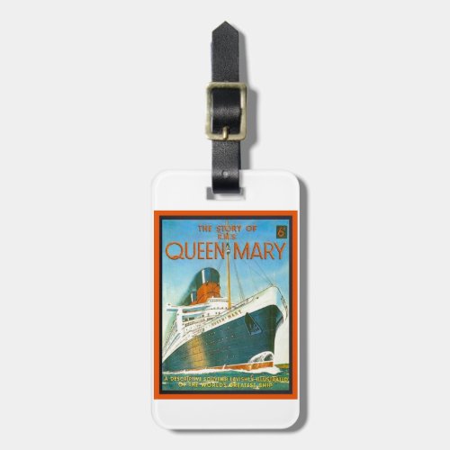 Vintage advertising RMS Queen Mary Luggage Tag
