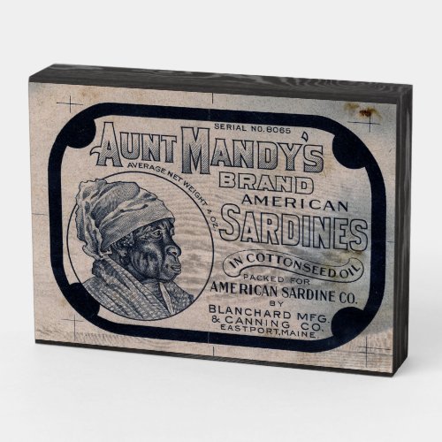 Vintage Advertising Sardines Eastport Wooden Box Sign