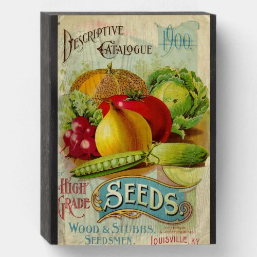 Vintage Advertising Seeds Wooden Box Sign