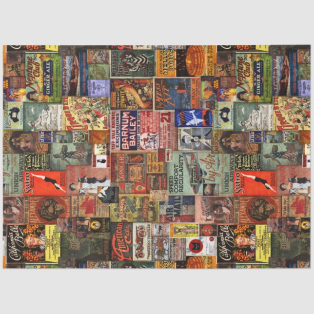 Vintage Advertising Tissue Paper (Front)