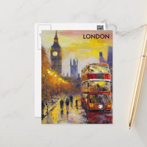 Vintage Advertising Travel Guide to London England Postcard