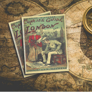 Vintage Advertising Travel Guide to London England Postcard