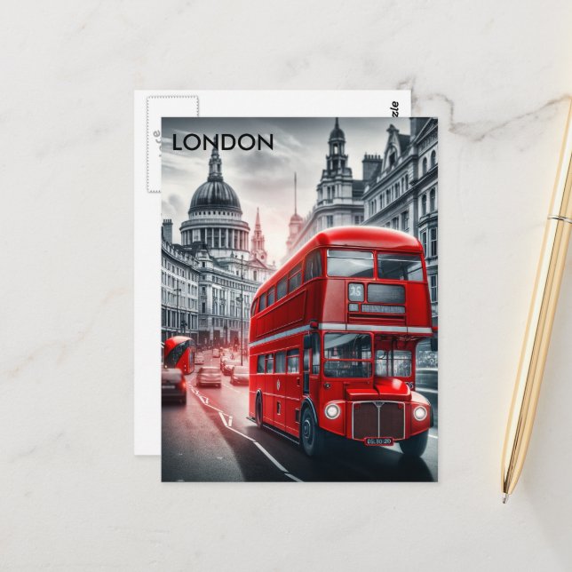 Vintage Advertising Travel Guide to London England Postcard (Front/Back In Situ)