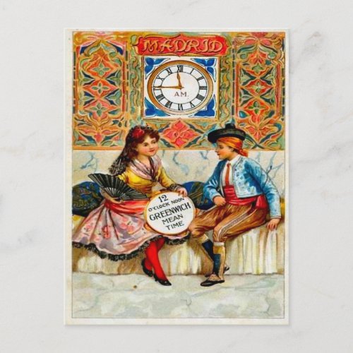 Vintage advertising Travel poster Madrid Postcard