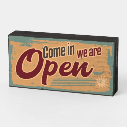 Vintage Advertising We Are Open sign