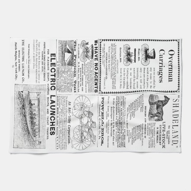 Vintage Advertisments Kitchen Towel (Horizontal)