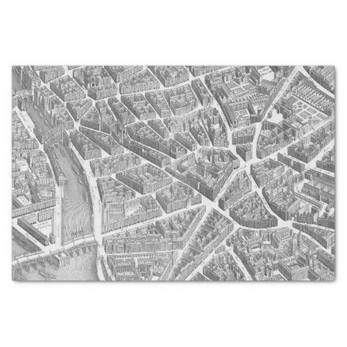 Vintage Aerial Paris Map Tissue Paper