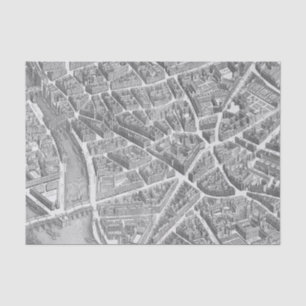 Vintage Aerial Paris Map Tissue Paper