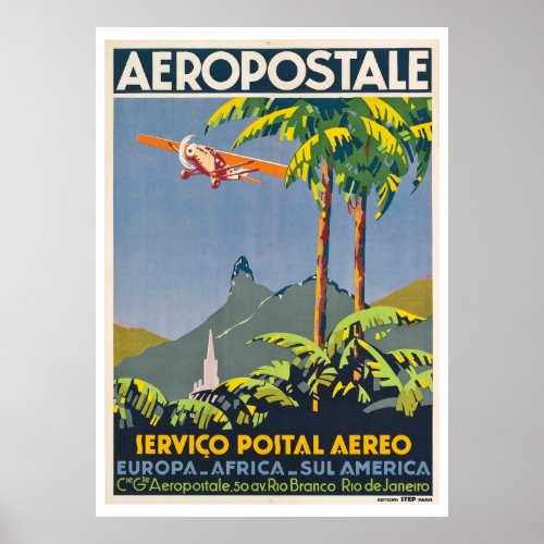 Vintage Aeropostale Travel Poster