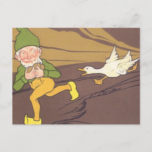 Vintage Aesop Fable Goose that Laid the Golden Egg Postcard