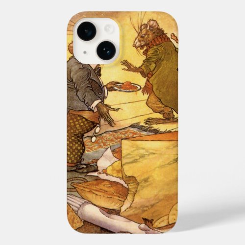 Vintage Aesops Fable Country Mouse City Mouse Case_Mate iPhone 14 Case