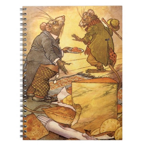 Vintage Aesops Fable Country Mouse City Mouse Notebook