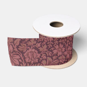 Vintage Aesthetic All Over Floral Print Satin Ribbon